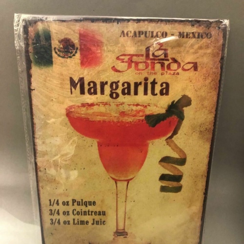 Nostalgie Blech Schild retro Margarita Rezept 20 x 30 42019