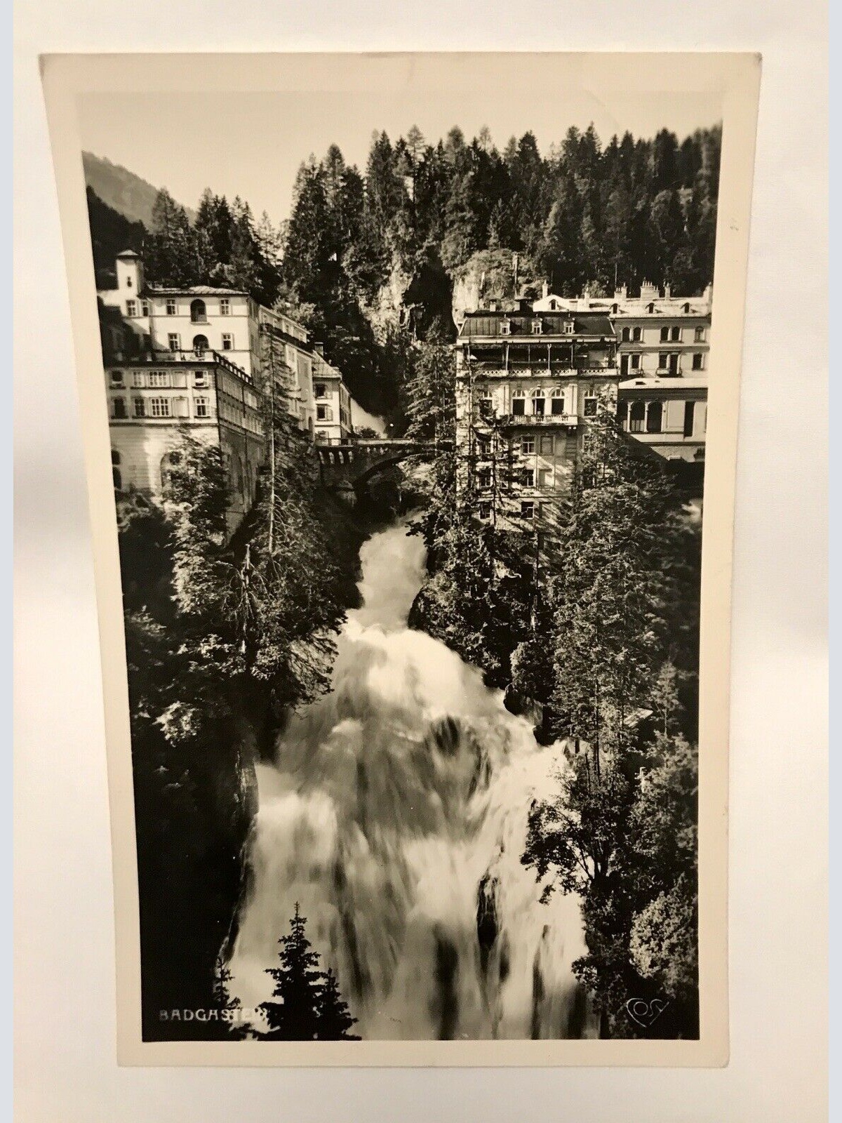 AK, Bad Gastein, Wasserfall, Hotel Straubinger 110302 BW!)