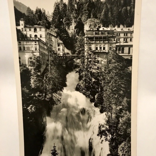 AK, Bad Gastein, Wasserfall, Hotel Straubinger 110302 BW!)