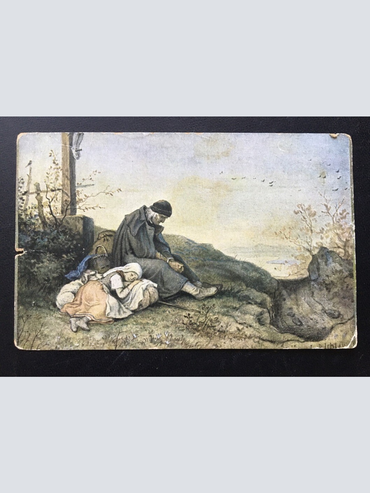 Rast unterm Kreuz (L.Richter) - Künstlerkarte 400349 TH