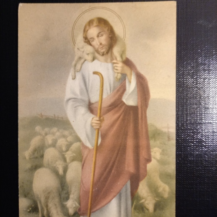 Jesus mit Schafe - Künstlerkarte 400330 gr D