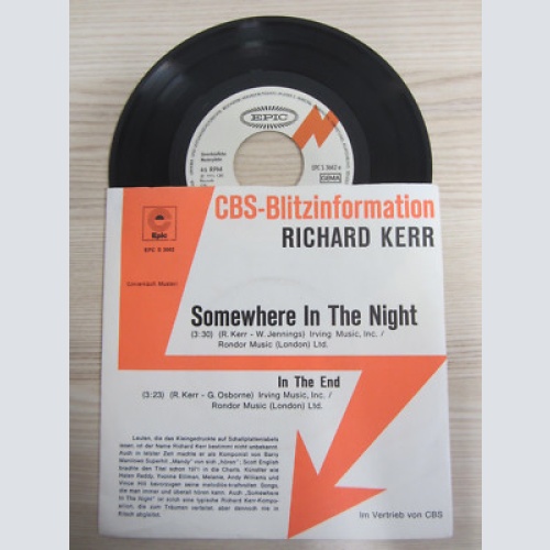 Single / Richard Kerr – Somewhere In The Night    /  MUSTERPLATTE /  RAR /
