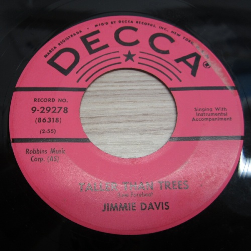 Single /  Jimmie Davis - Taller than Trees  / USA  PRESS / RAR /