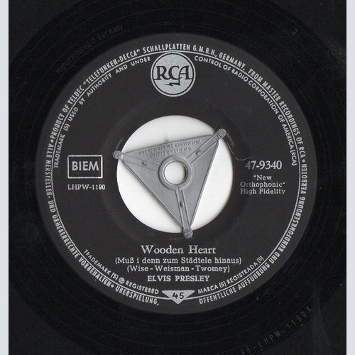 Elvis Presley - Wooden Heart (Muß I Denn Zum Städtele Hinaus) (7", Single)
