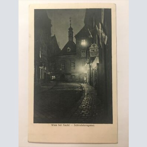 Wien bei Nacht Schönlaterngasse um 1908 675 RU