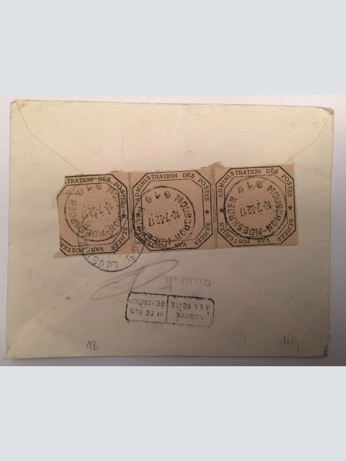 Brief Belgien Moeskroen Ljubljana 1952 14548A