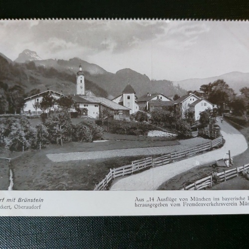 Oberaudorf mit Brünstein Kirche Dorf Alm 402528 WM G