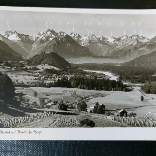 Oberes Illertal mit Oberstorfer Berge Alpen Felder Gletscher 402529 WM F