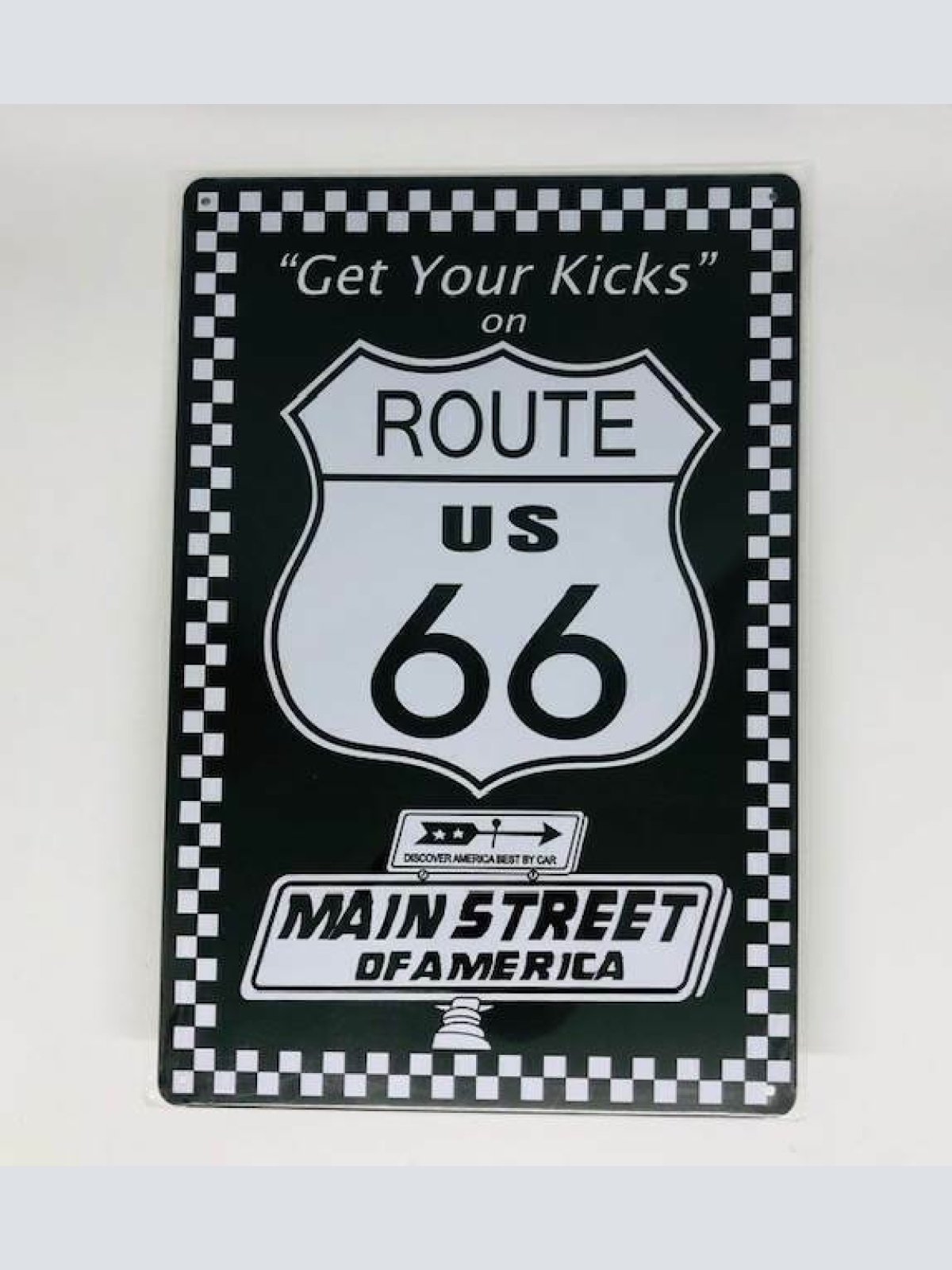 Nostalgie Retro Blech Schild Get Your Kicks on ROUTE 66 30x20cm 50095