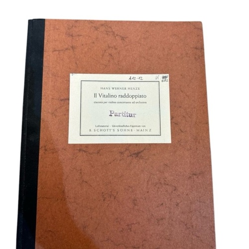 Il Vitalino raddoppiato: ciacona per violino concertante ed orchestra. Partitur.