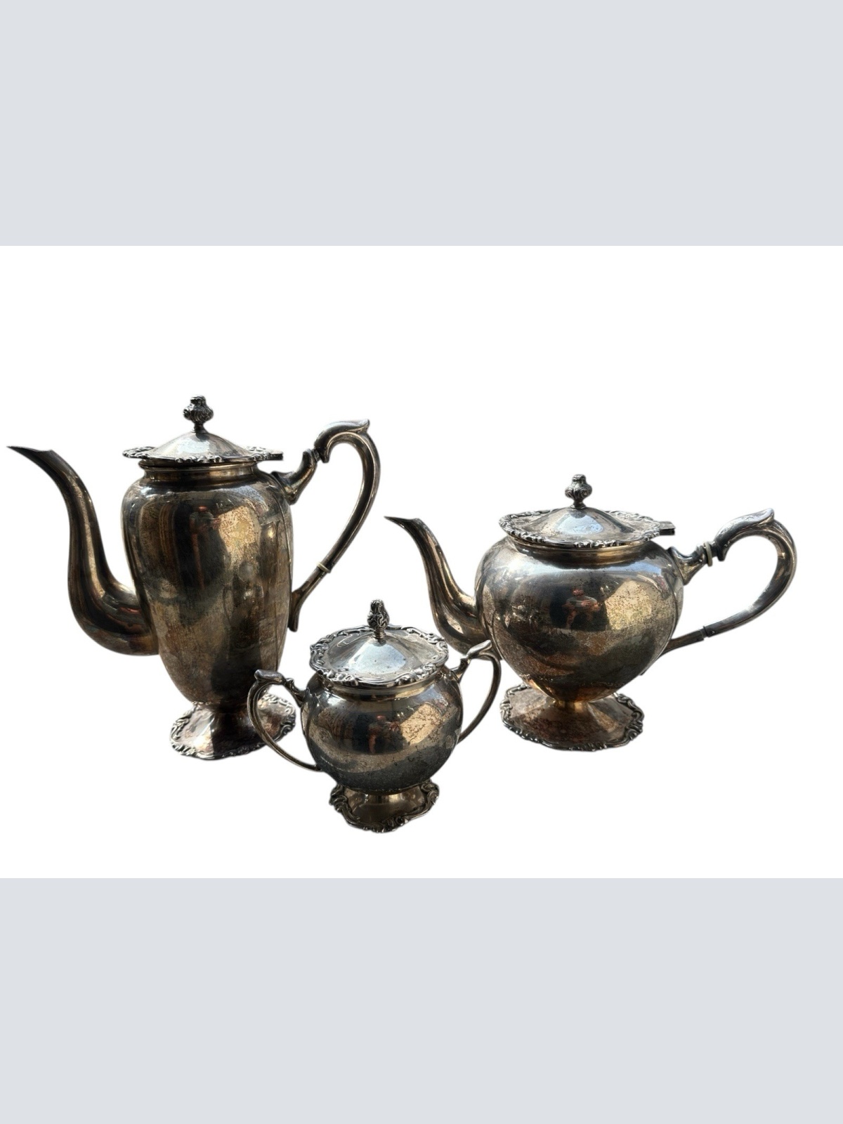 Kaffee Set 3 Teilig Industria Peruana Plata Esterlina 925 CAMUSSO 1792 g Silber