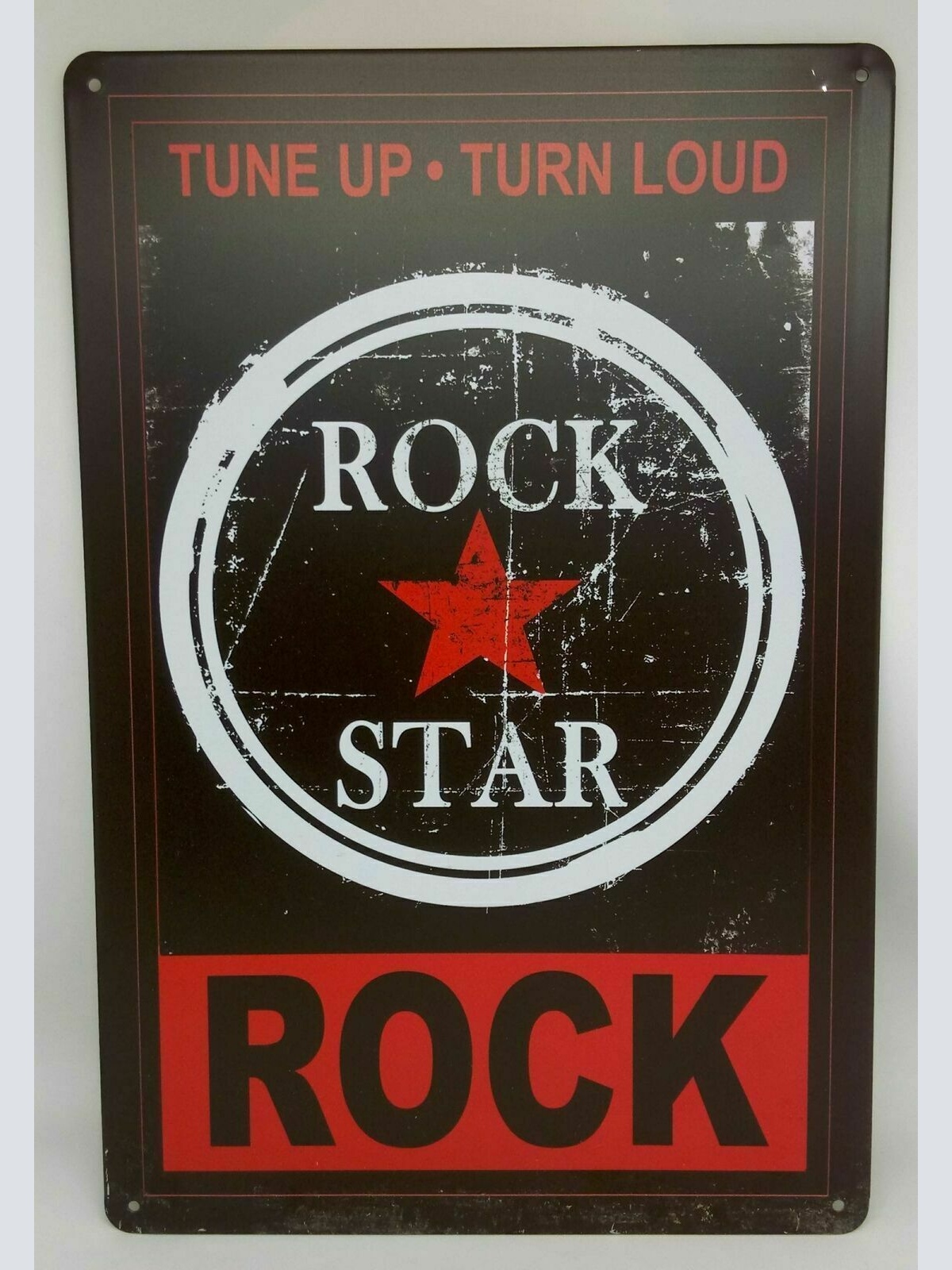 Nostalgie Blechschild Rockstar "tune up turn loud" 30x20 50107