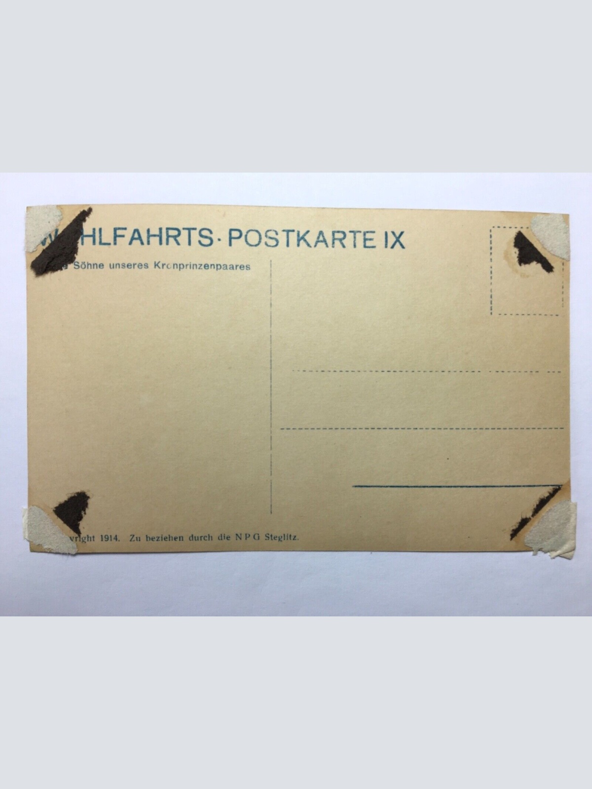 Cecilienhilfe - Söhne des Kronprinzenpaares - Wohlfahrt 30111 TH SH1