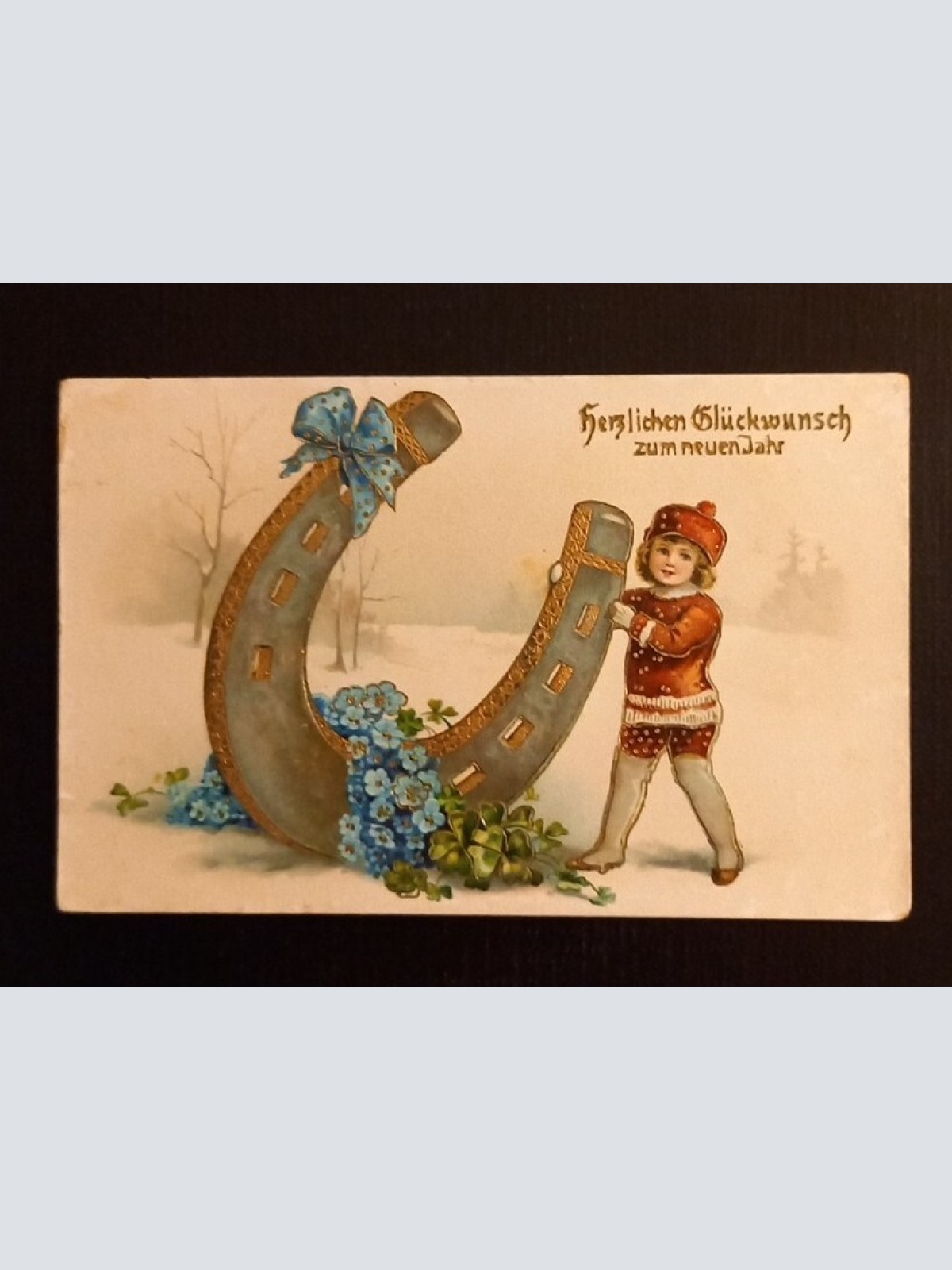 Herzlichen Glückwunsch Zum Neuen Jahr Prägekarte 600757A Ga G