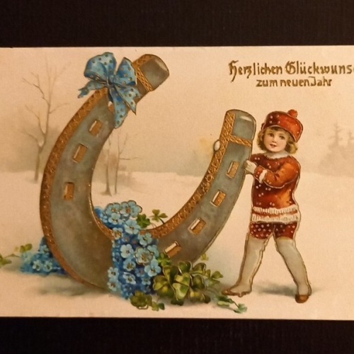 Herzlichen Glückwunsch Zum Neuen Jahr Prägekarte 600757A Ga G