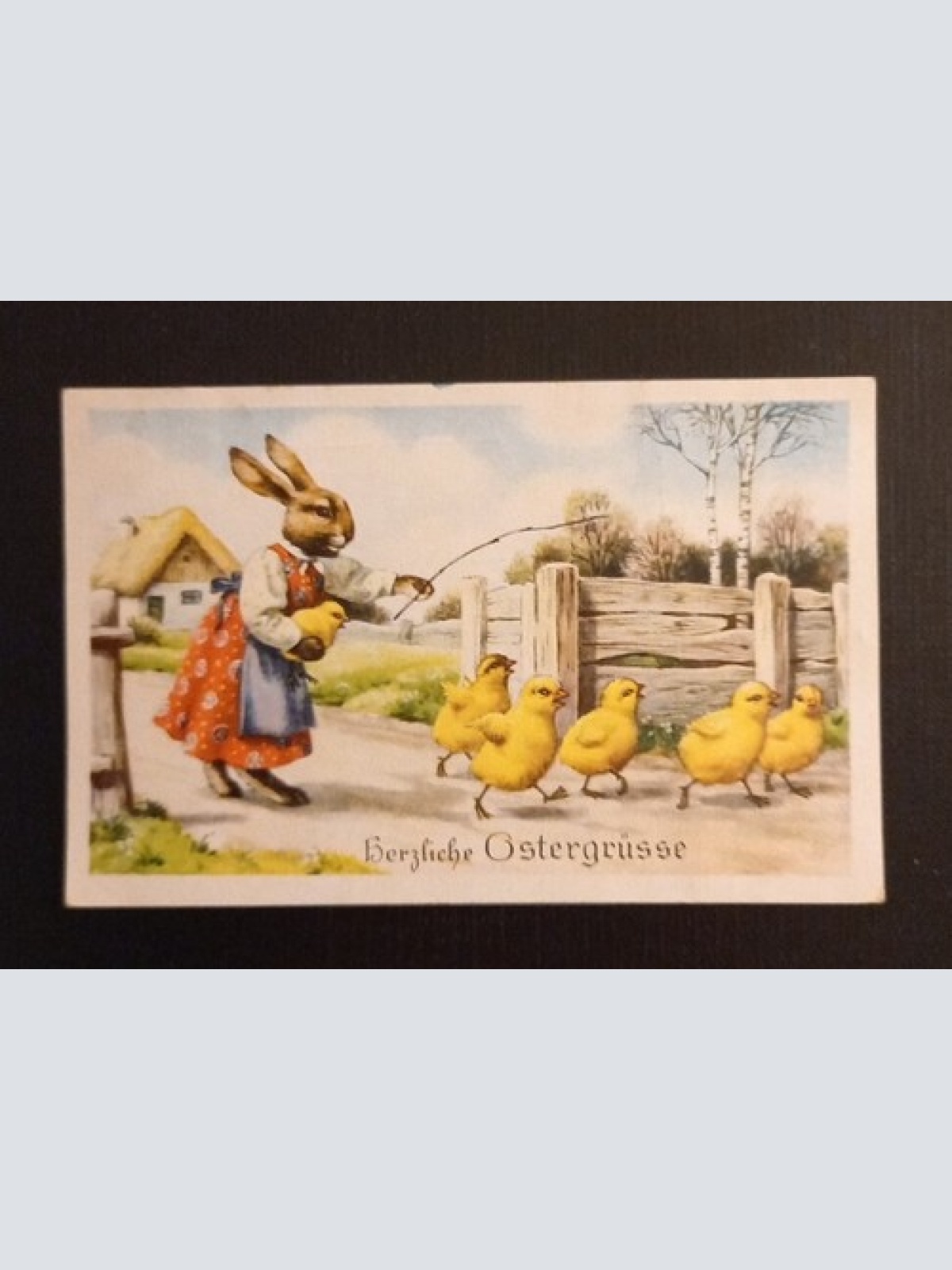 Herzliche Ostergrüsse Hase Mit Kücken 600787A Ga G