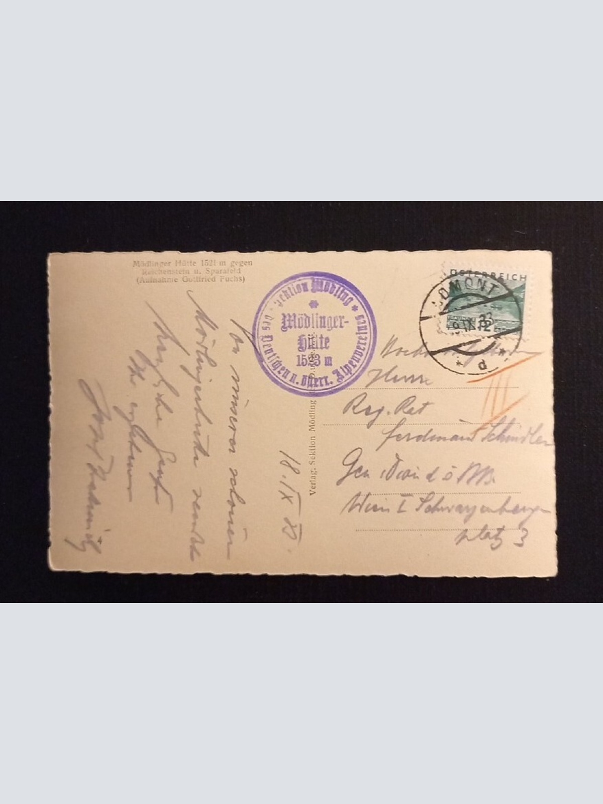 Mödlinger Hütte Gegen Reichenstein 600733A Ga G