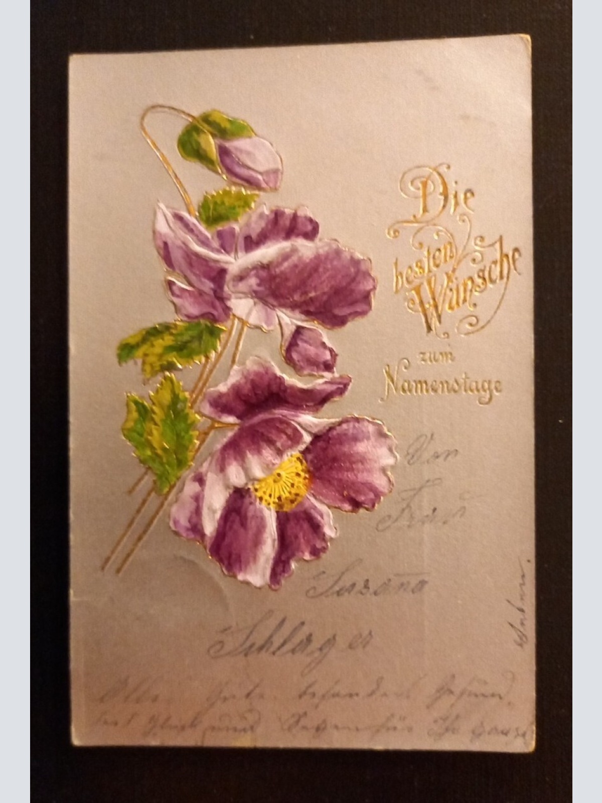 Die Besten Wünsche Zum Namenstag Prägekarte 600781A Ga G