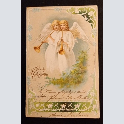 Frohe Weihnachten Zwei Engel Spielen Musik 600775A Ga G