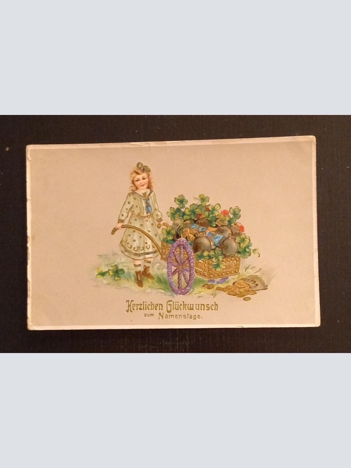 Herzlichen Glückwunsch Zum Namenstag Prägekarte 600771A Ga G