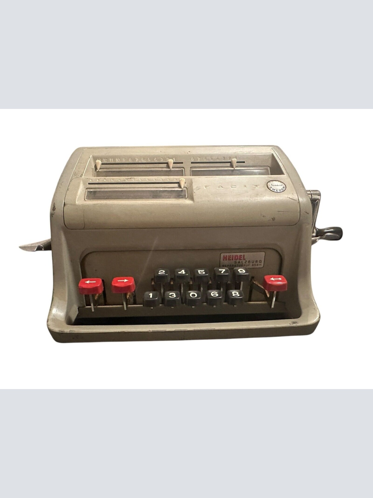 Vintage Calculator Rechenmaschiene Facit C1-13 Made in Sweden  Atvidaberg