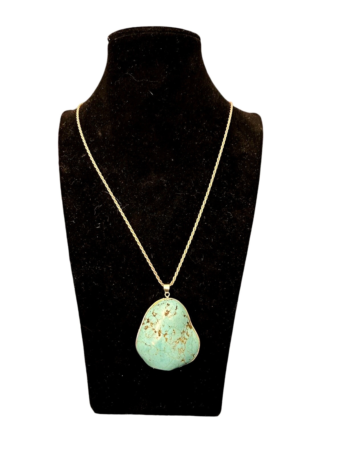 Halskette Heart of the Ozean 925 Sil. mit Türkis um 1940 6x4,5x1cm L62cm  R0015