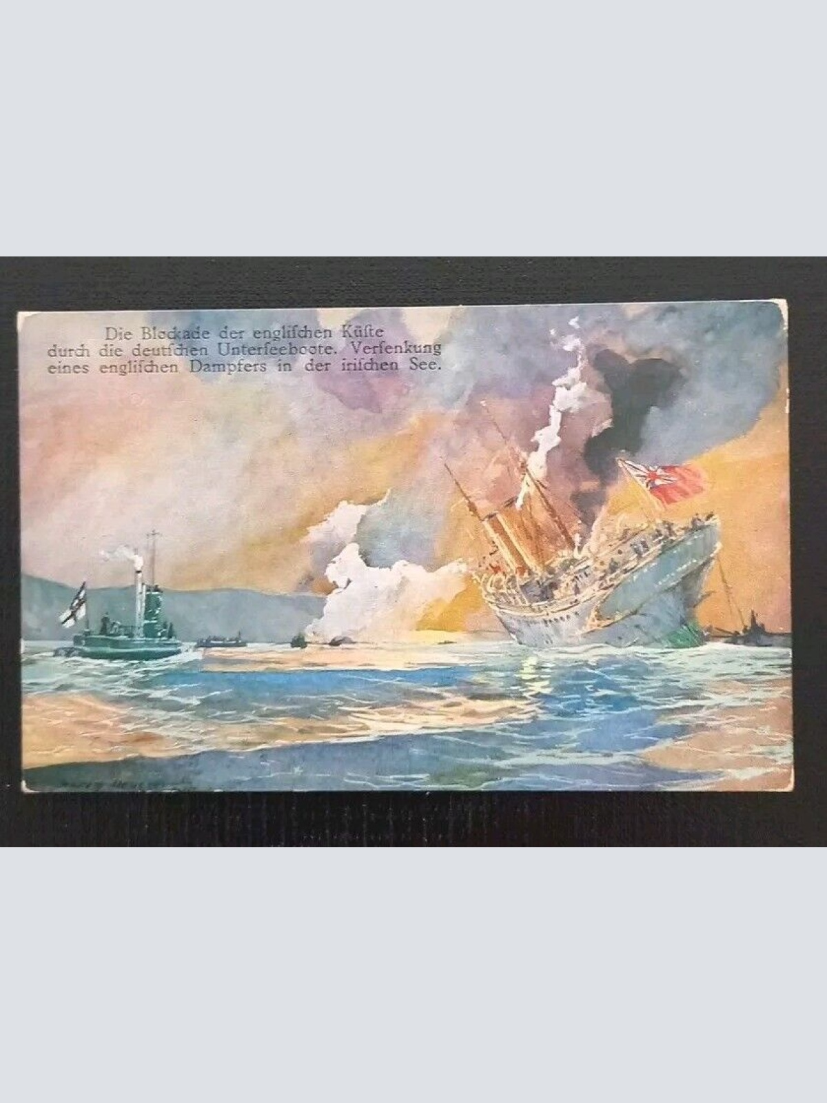 Österreichischer Flottenverein Blockade D.Englischen Küste Kriegsschiff 523 H Gr