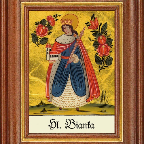 Hinterglasbild - Heilige Bianka - Patronatsbild Taufe Namenspatron 12,7x16
