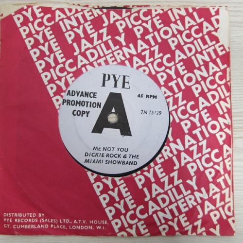 Single / Dickie Rock And The Miami Showband ?– Just For Old Time's Sake / PROMO