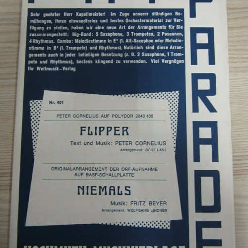 NOTENHEFT PETER CORNELIUS / AUSTRIA / RARITÄT / FLIPPER /