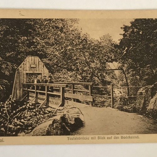 ansichtskarten, Bodetal, Teufelsbrücke, Blick auf Bodekessel (40038 BW)