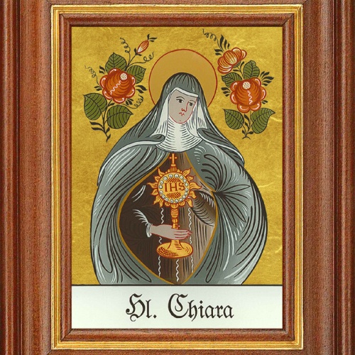Hinterglasbild - Heilige Chiara - Patronatsbild Taufe Namenspatron 12,7x16