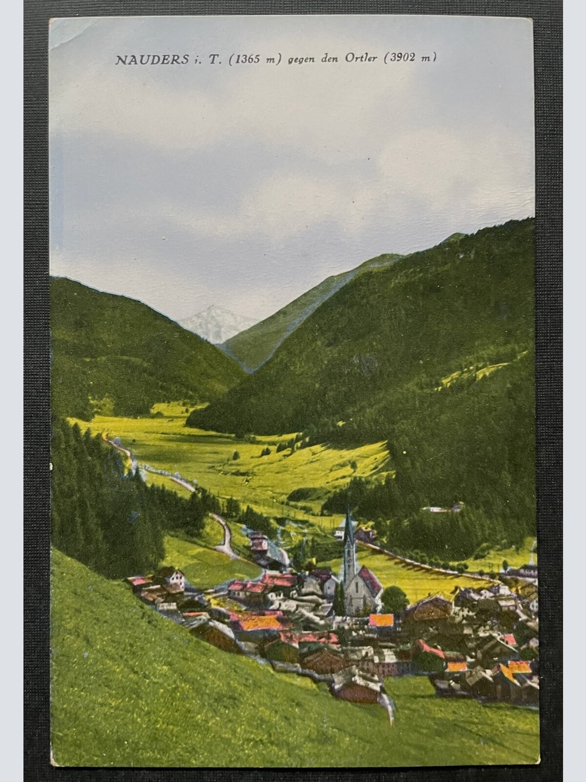 Nauders in Tirol g.d. Ortler  Ort Kirche Gebirge Berg Österreich 402186 A