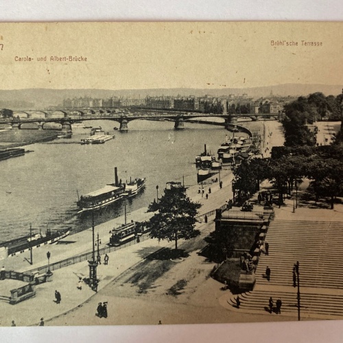 Ansichtskarte Dresden, Carola-und Albert-Brücke, Bühl'sche Terasse 410029 AH