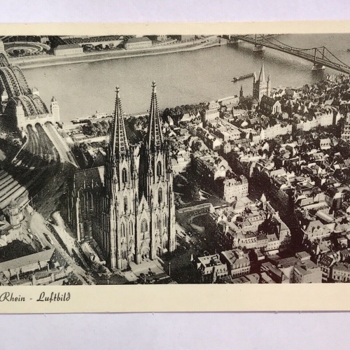 AK, Nord Rhein Westfalen, Köln, Rhein, Luftbild, Stadt (40023 BW)