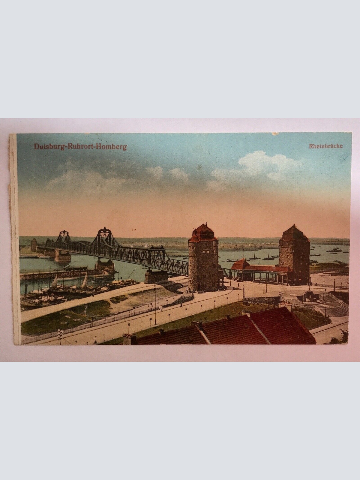 AK, Nord Rhein Westfalen, Duisburg, Ruhrort Homberg, Rheinbrücke (40016 BW)