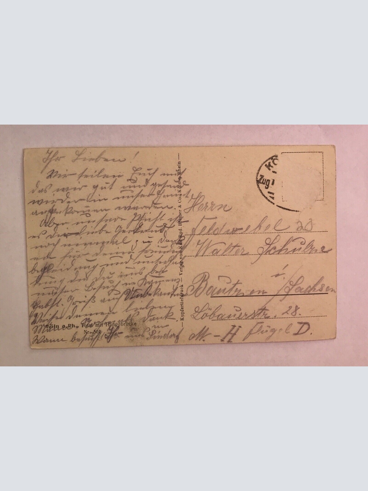 AK, Köln, Hängebrücke, Rhein (40066 BW)