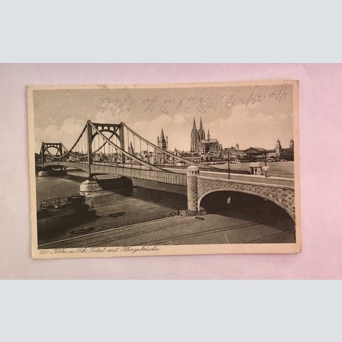 AK, Köln, Hängebrücke, Rhein (40066 BW)
