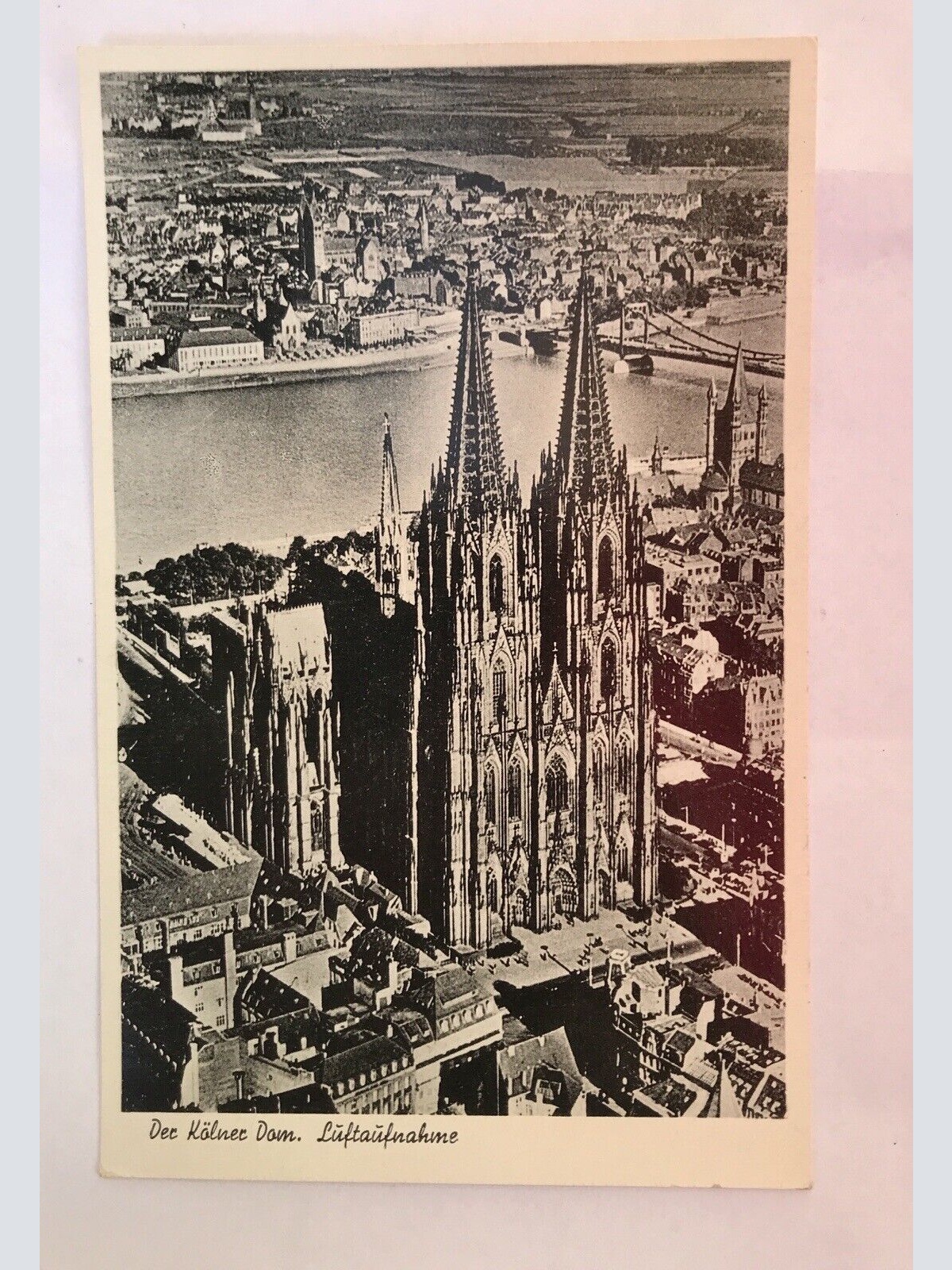 AK, NRW, Kölner Dom, Luftaufnahme (40030 BW)