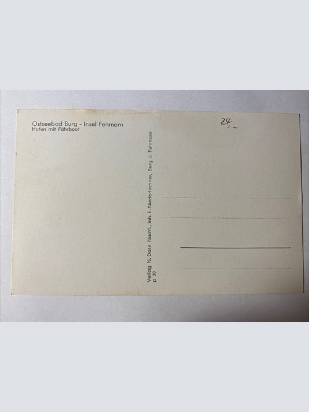 Ostseebad Burg - Insel Fehmarn, Hafen mit Fährboot 410004 AH