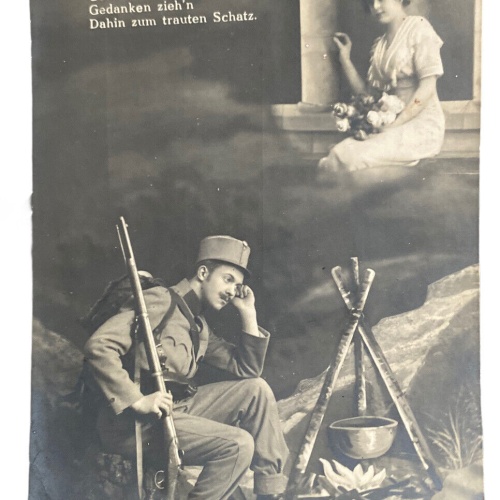 Patriotika I Weltkrieg KuK Soldat Spruchkarte Selige Gedanken Feldpost 10017