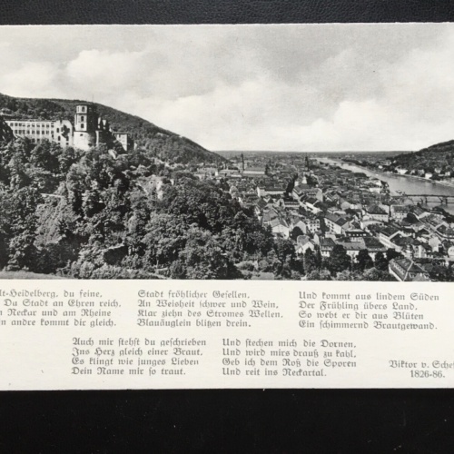 Heidelberg - Blick auf die Stadt - Gedicht (V.v.Scheffel) - Neckar 180092 TH