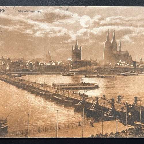 Köln Rhein Abendstimmung Fluss Brücke Nordrhein-Westfalen Deutschland 600187A D