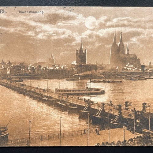 Köln Rhein Abendstimmung Fluss Brücke Nordrhein-Westfalen Deutschland 600187A D