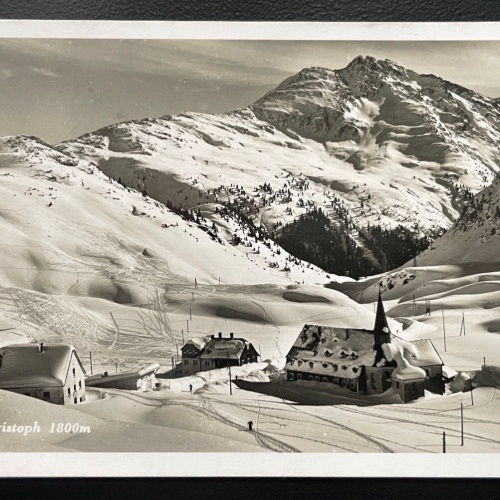 St. Christoph Berg Gebirge Kirche Schnee Winter Tirol Österreich 600152A TH D