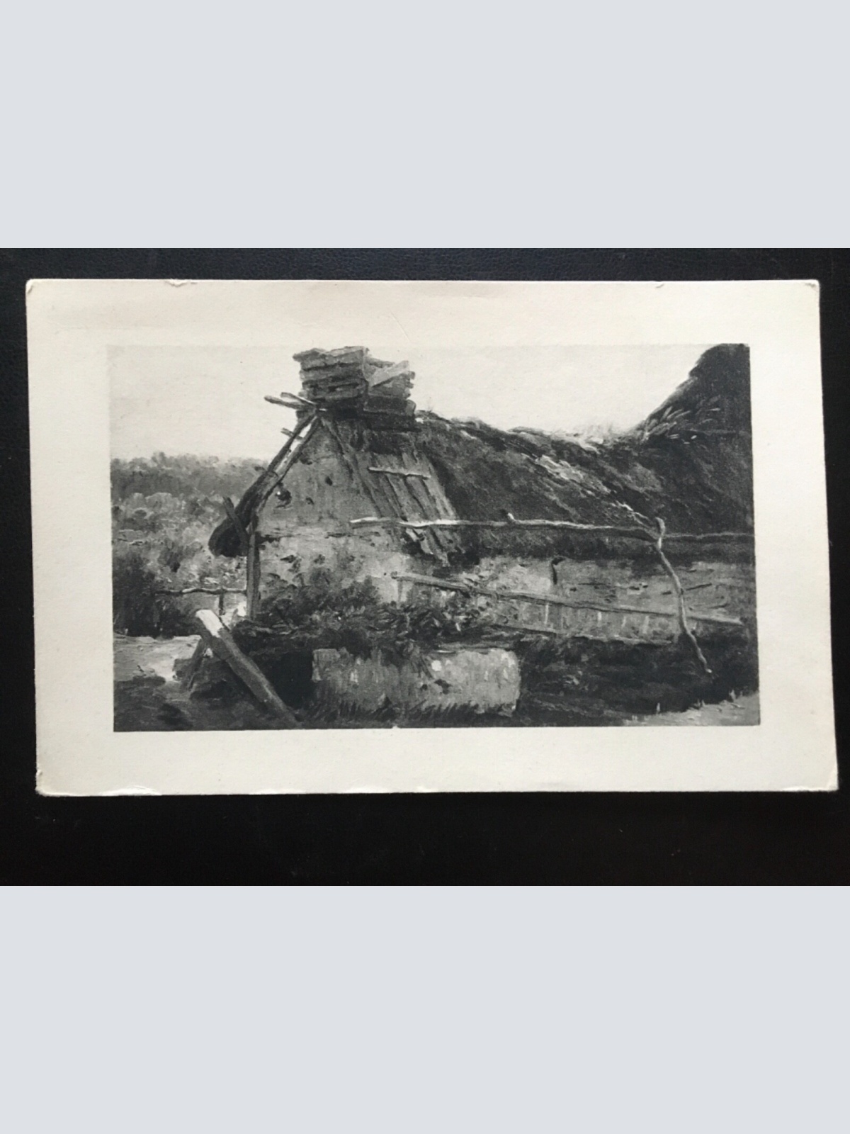 Studie (V.Brozik) - Alte Strohhütte - Haus Ruine - Künstlerkarte 180125 TH G