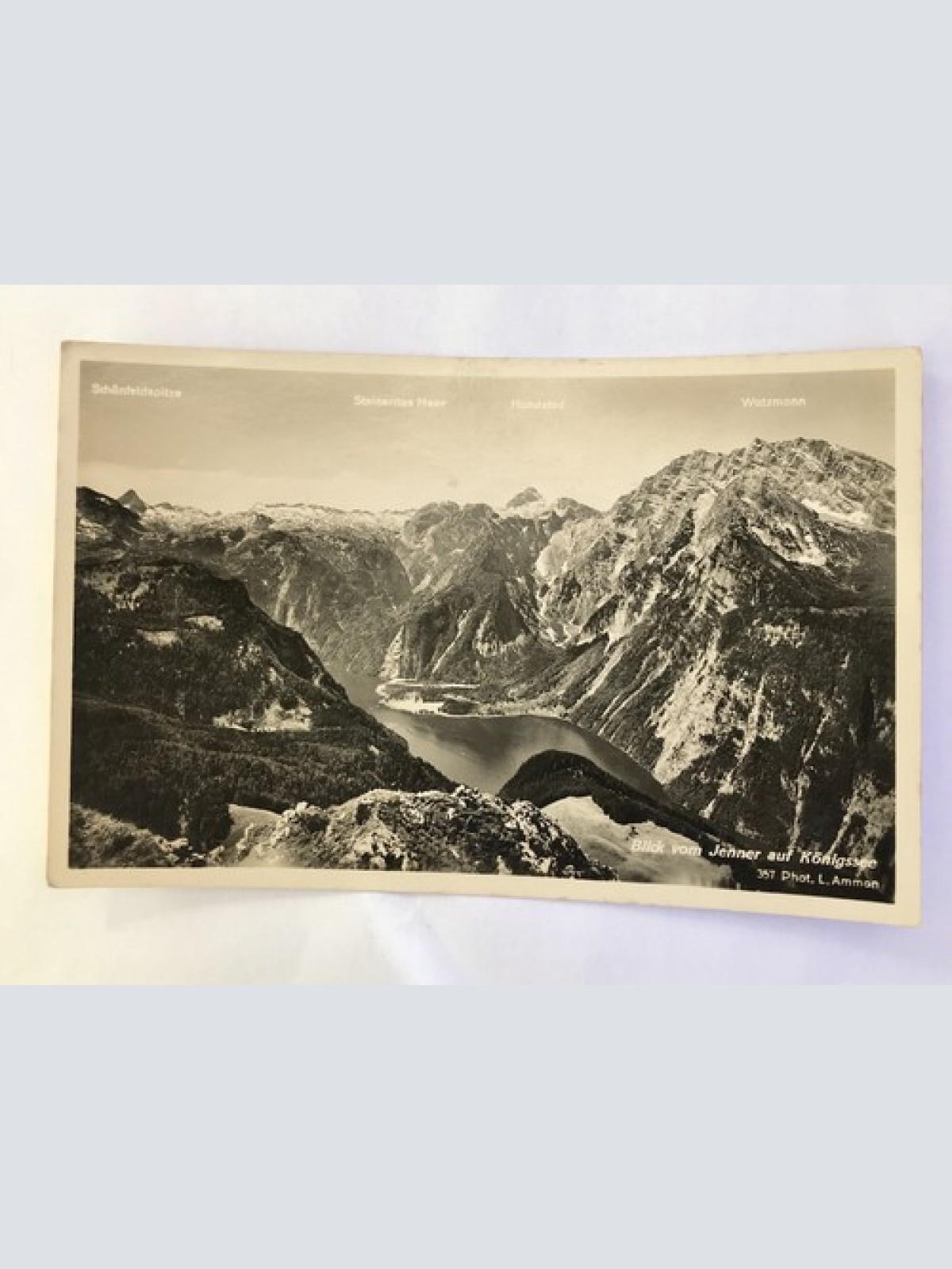 ak, Blick vom Jenner, Königssee, Watzmann (40060 BW)