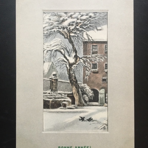 Bonne Annee! - Glückliches neues Jahr - Winterlandschaft - Baum Vögel 180129 TH