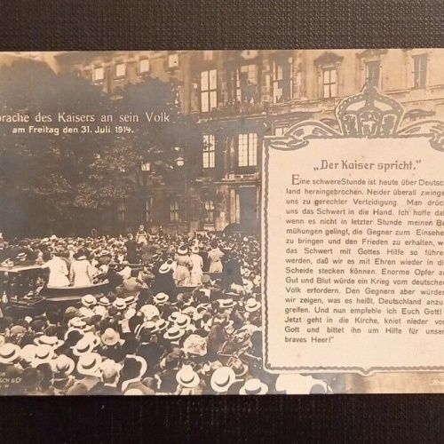 Ansichtskarte IWK Ansprache Des Kaisers An Sein Volk Am Freitag Den 31.Juli