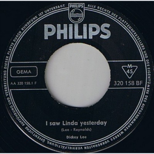 Dickey Lee - I Saw Linda Yesterday (7", Mono)
